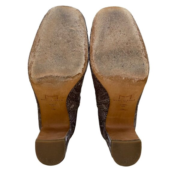 Marc Fisher Women’s Gray Velvet Floral Pattern Zippered Heel Ankle Booties Sz 5M - Picture 10 of 11